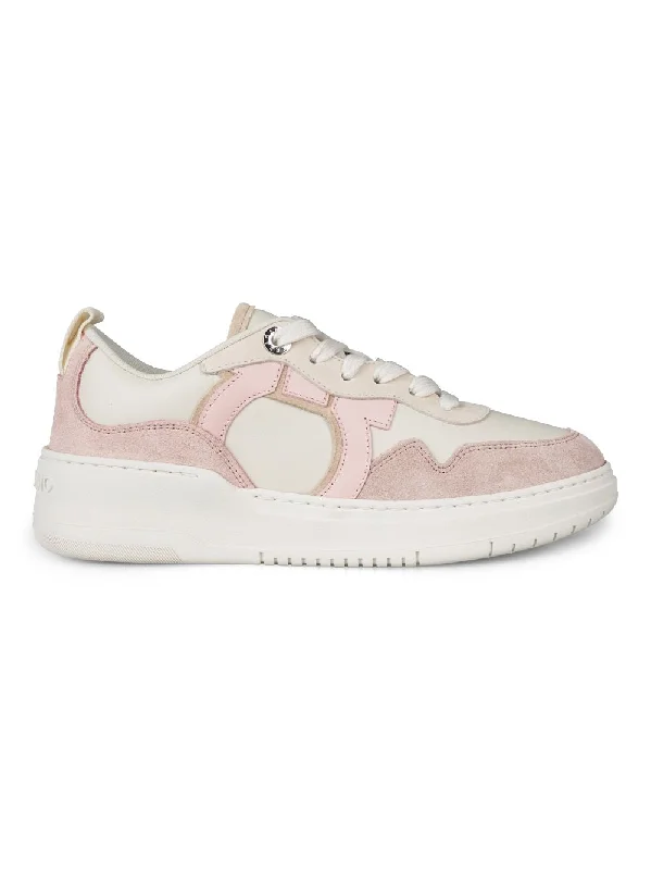 Athletic shoes with steady heels -Ferragamo Gancini Hook Lace Up Sneaker for Women - SS24 Collection