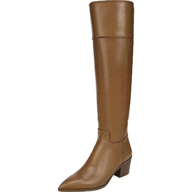 Slip-on boots with calm ridges -Franco Sarto Womens Shannon Leather Fashion Knee-High Boots