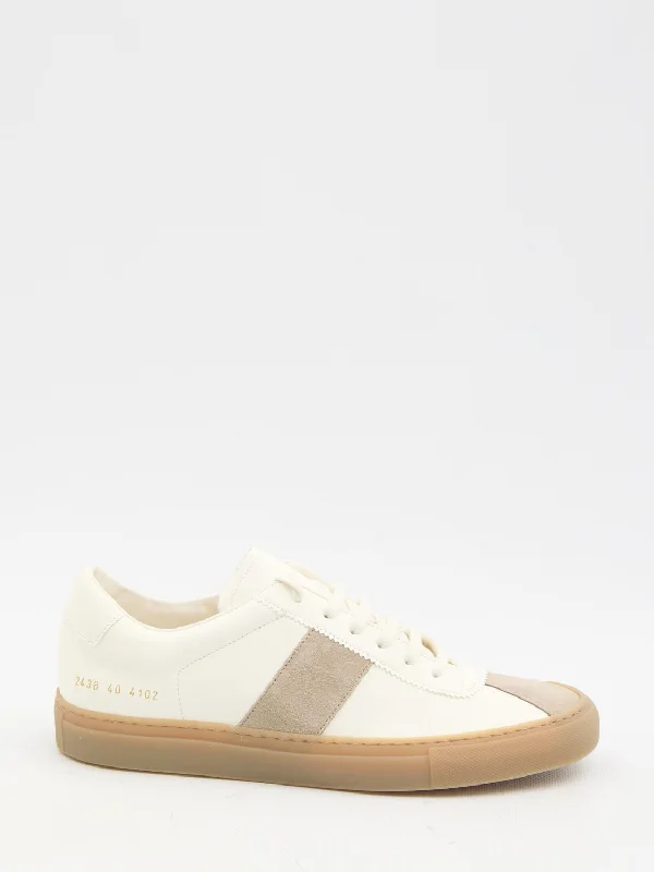 Athletic shoes with bold shades -COMMON PROJECTS Tennis Trainer Sneaker with Dust Handbag