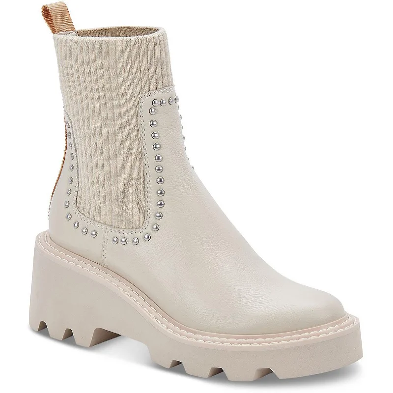 Dorm boots with thrift deals -Dolce Vita Womens Hoven Leather Studded Chelsea Boots