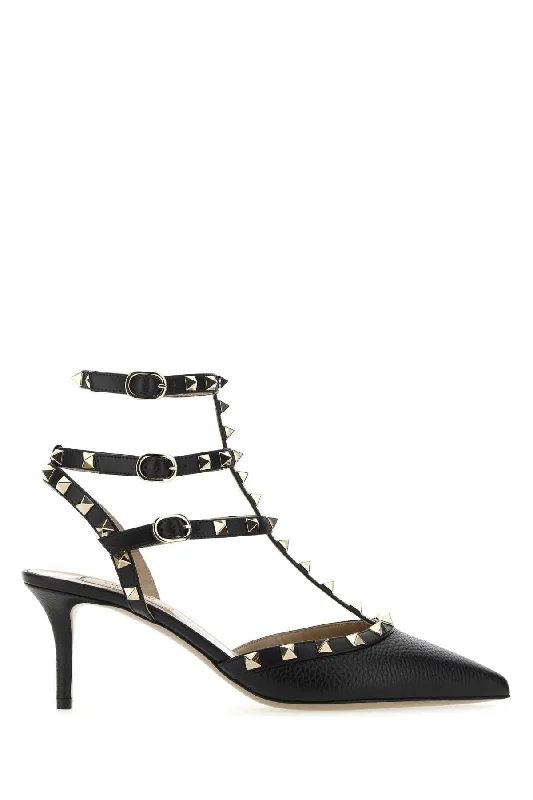 High heels for daily autumn grace -VALENTINO GARAVANI Elevated Leather Rockstud Pumps - 7 cm Heel Height