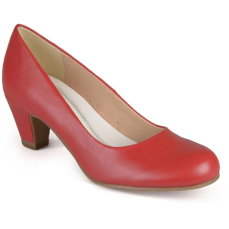 High heels for casual dusk vibes -Journee Collection Womens Luu-M Faux Leather Round Toe Pumps