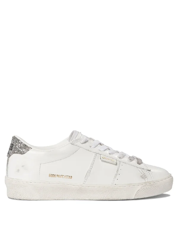 Athletic shoes for wet paths -GOLDEN GOOSE Match Star Glitter Sneaker