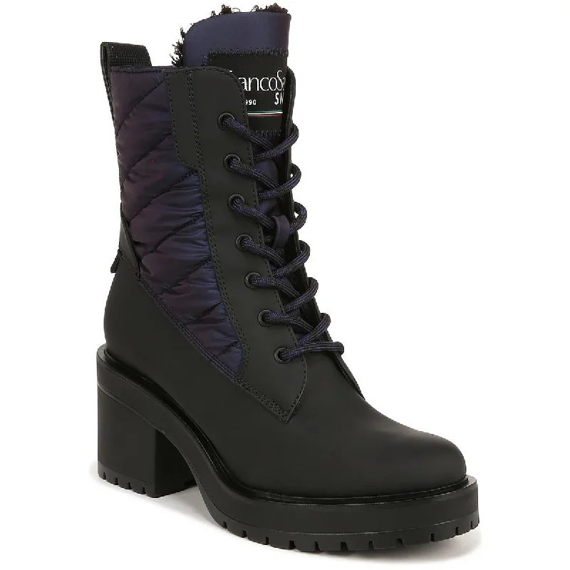 Sale boots with rapid delivery -Franco Sarto Womens Dizzy 2 Faux Fur Lined Round Toe Combat & Lace-up Boots