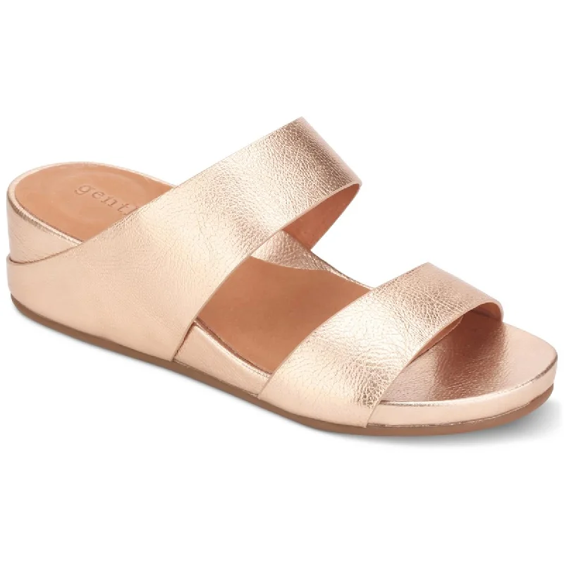 Soft sandals for gentle seaside evenings-Gentle Souls Womens GISELLE Two Strap Slide On Slide Sandals