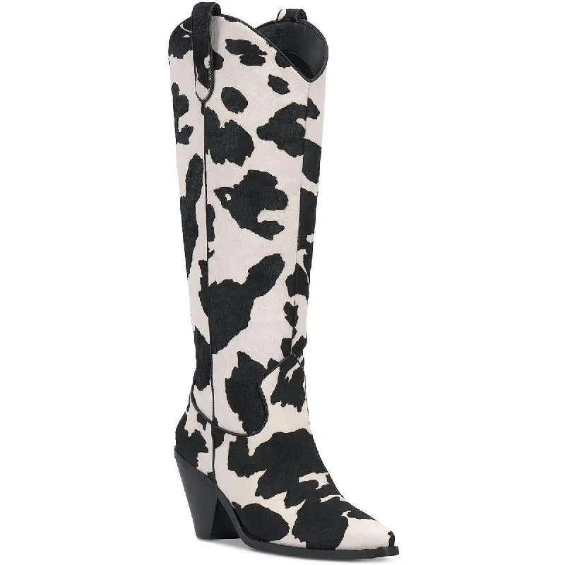 Boots with slit ridge weave -INC Womens Ipiriah Calf Hair Animal Print Cowboy, Western Boots