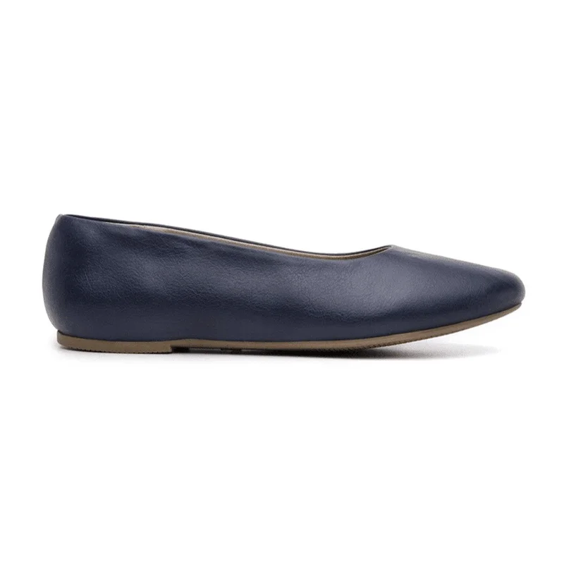 Flats with feather-light linings -'Nelita' vegan women's flat by Ahimsa - navy