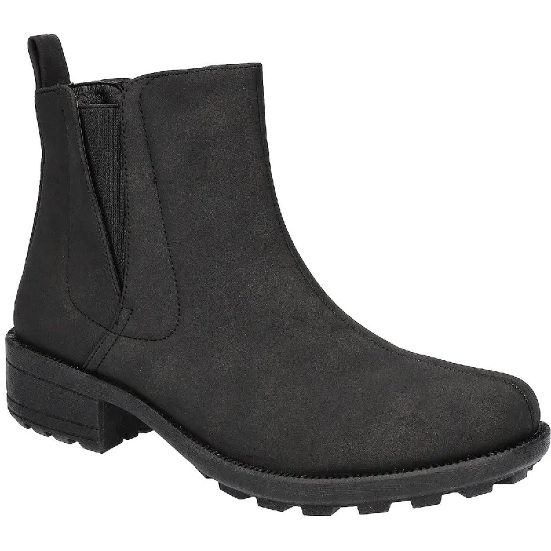 Slip-on boots with ease ridges -Easy Works by Easy Street Womens Koko Slip Resistant Ankle Chelsea Boots