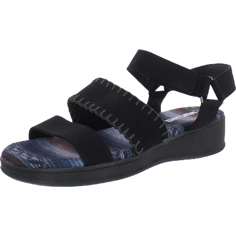 Soft sandals for relaxed shore evenings-Mukluk Womens Whipstitch Open Toe Wedge Sandals