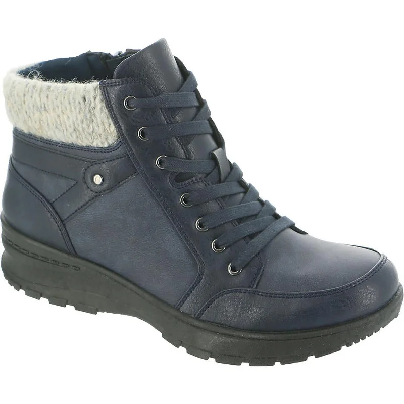 Boots with brief ridge repose -Easy Street Womens Glover Faux Leather Ankle Hiking Boots