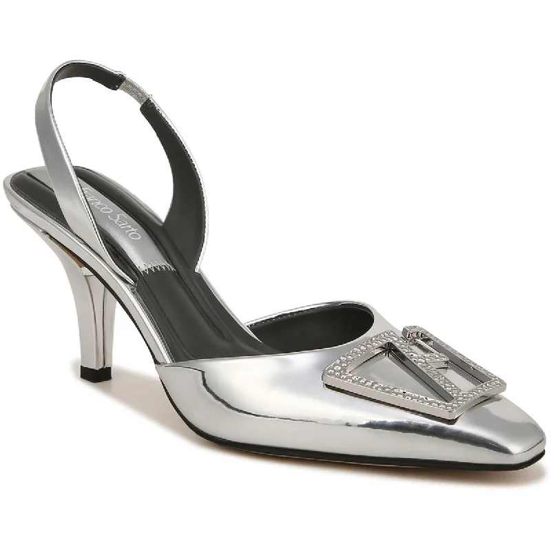 Affordable sandals for sunny beach evenings-Franco Sarto Womens Leigha Metallic Embellished Slingback Heels