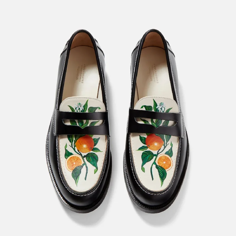 Lightweight loafers for hot night strolls-Wilde Hand-Painted Orange Penny Loafer - Men's