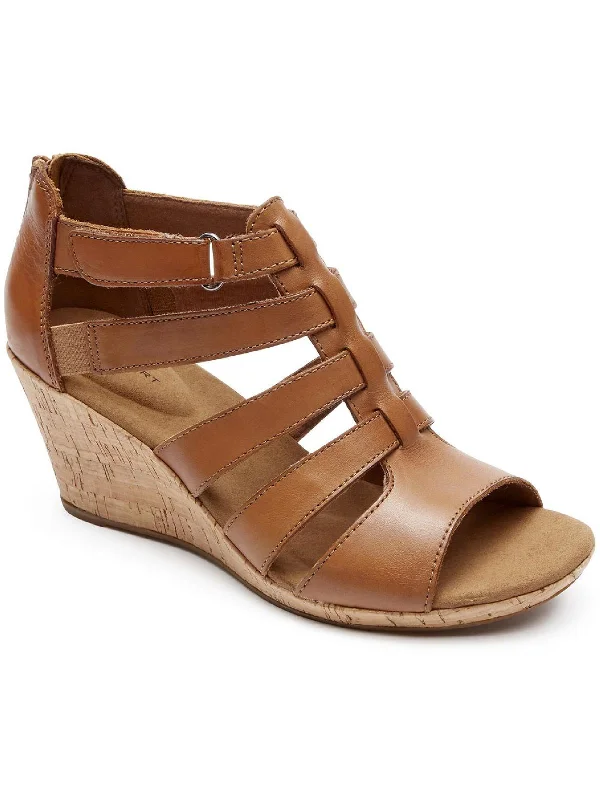 Trendy high heels for fall gatherings -Briah Gladiator Womens Cork Open-Toe Wedge Heels