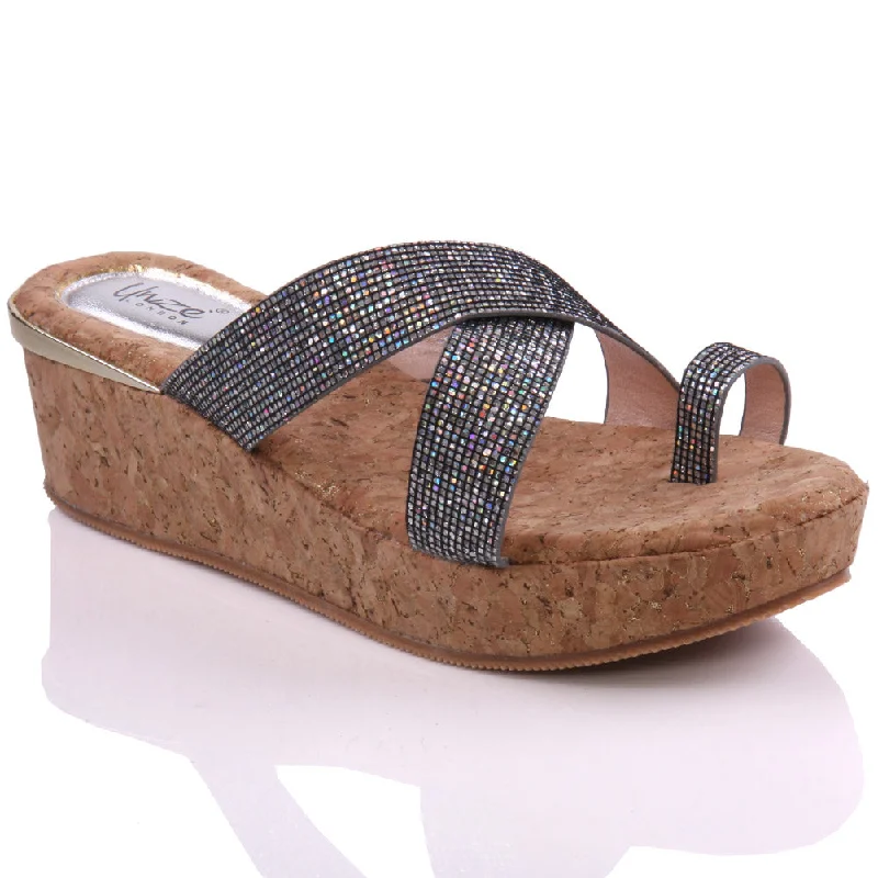 Slippers with posh nap calm -Womens ‘Kalinton’ Wedge Fashion Slippers