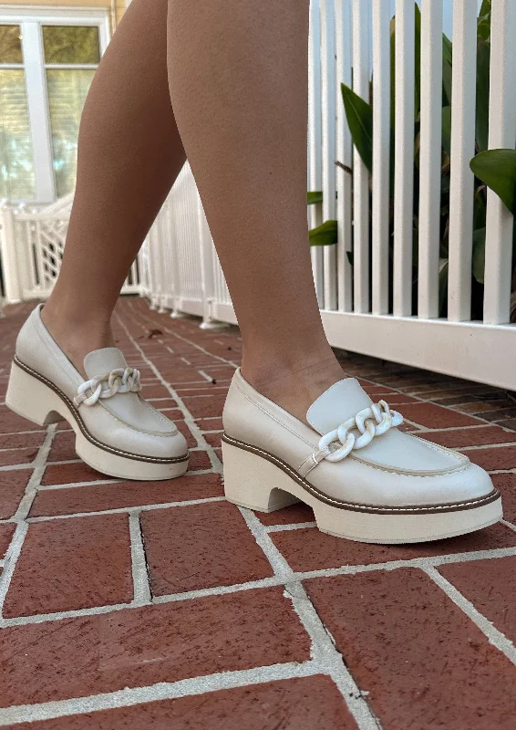 Comfortable loafers for long night strolls-Louie Bone Loafer Heel