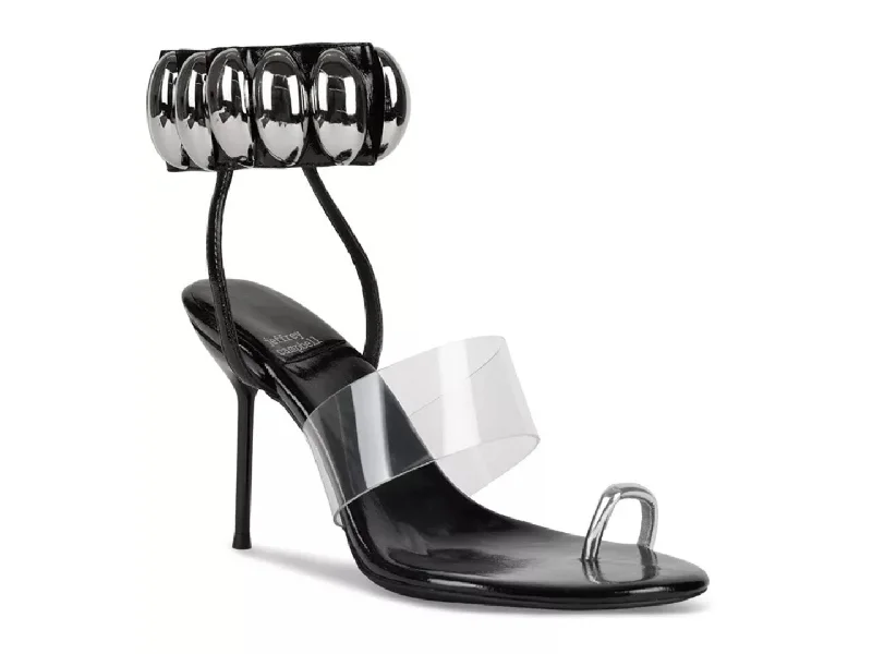 High heels with elegant sole trims -Jeffrey Campbell: Occasion in Black Patent & Silver