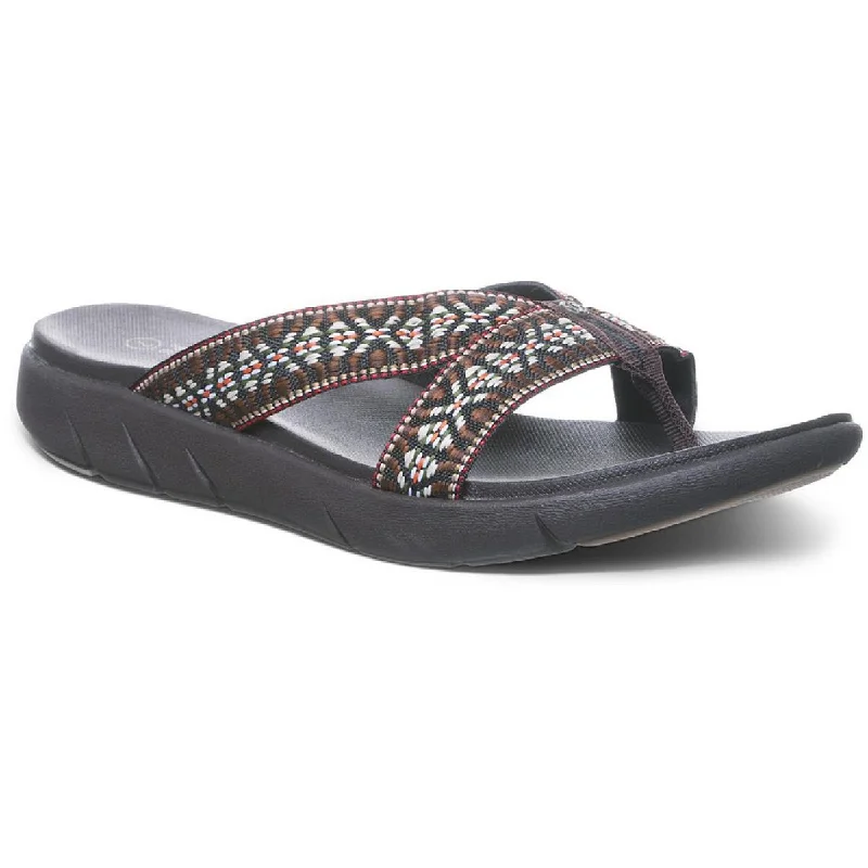 Breathable sandals for airy shore evenings-Bearpaw Womens Juniper Printed Slip On Thong Sandals