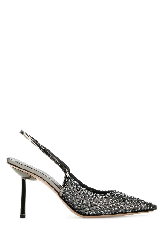 High heels with skid-proof sole supports -LE SILLA Embellished Mesh Gilda Pumps - 9 cm Heels