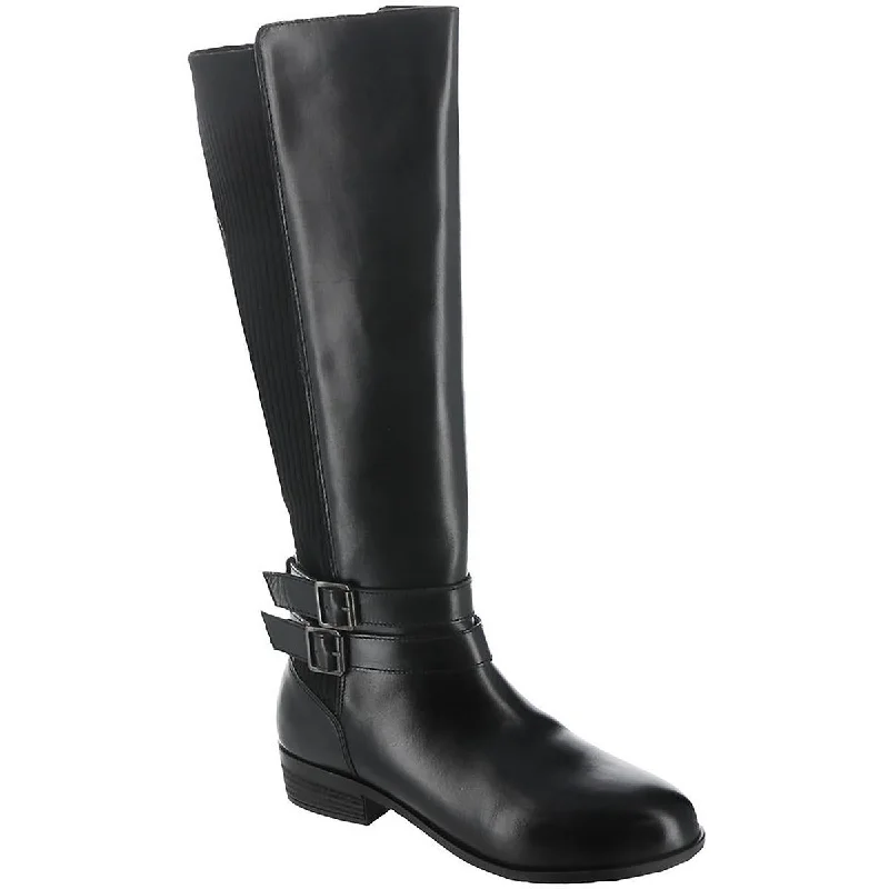 Boots with sub-75 quality -Array Womens Bonnie Leather Stacked Heel Knee-High Boots