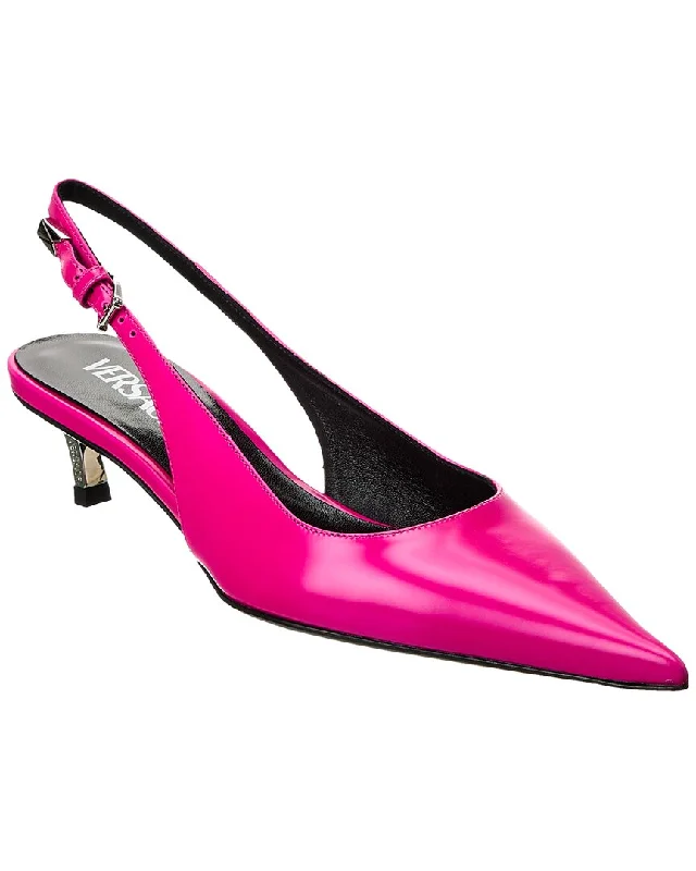 High heels with reinforced sole edges -Versace Pin-Point Leather Pump