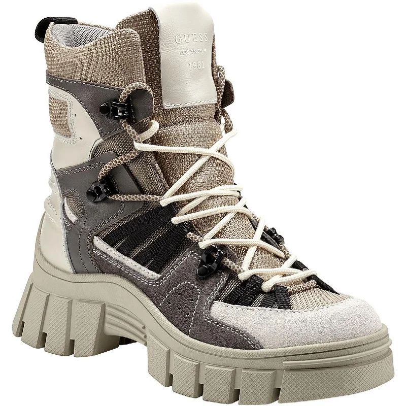 Light boots for slim packs -Guess Womens Haler Suede Combat & Lace-up Boots