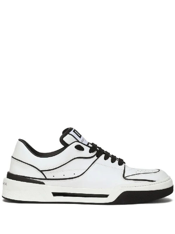 Athletic shoes with vibrant hues -DOLCE & GABBANA New Rome Leather Low-Top Sneaker for Men