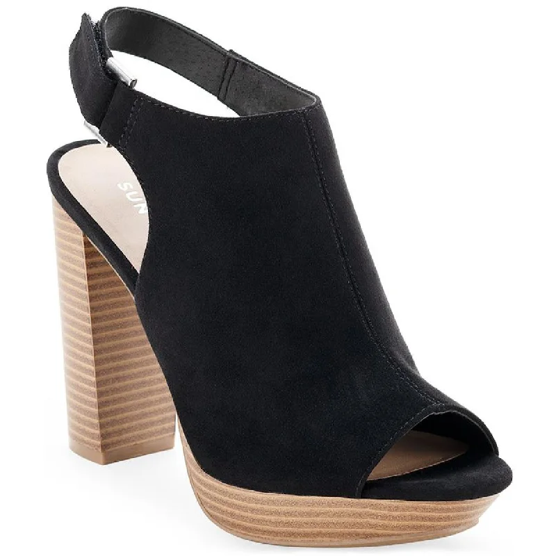 Soft sandals for relaxed shore evenings-Sun + Stone Womens Rebeccaa Microsuede Sling Back Heels