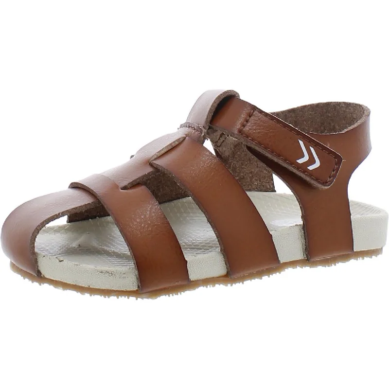 Affordable sandals for tropical seaside evenings-Dr. Scholl's Shoes Boys Larson Faux Leather Closed Toe Fisherman Sandals