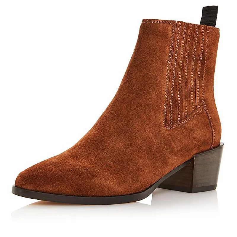 Boots with vivid trail shades -Rag & Bone Womens Rover Suede Pointed Toe Chelsea Boots