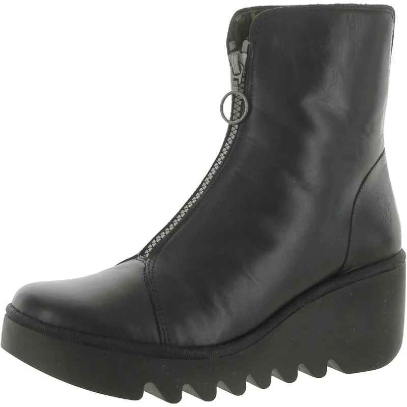 Boots for sticky trail air -FLY London Womens Naomi Leather Ankle Wedge Boots