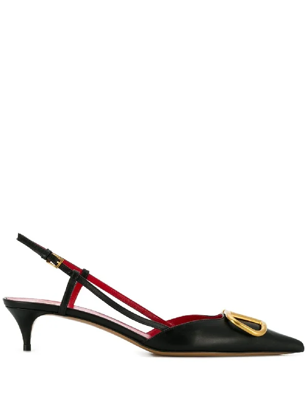 High heels with plush cozy linings -VALENTINO GARAVANI Signature Leather Pumps with Pointed Design