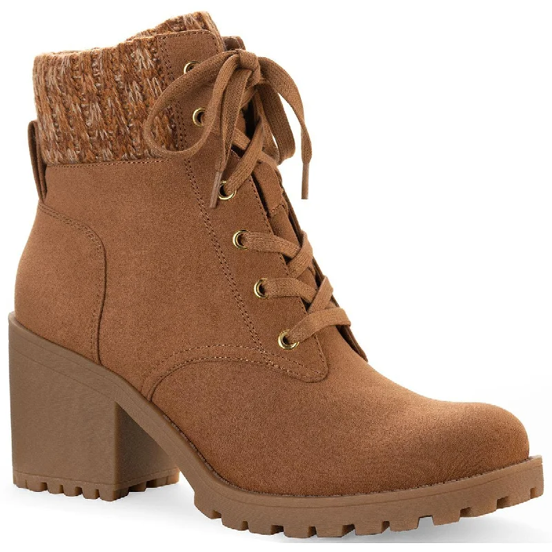 Scarce boots with batch charm -Sun + Stone Womens Romina Block Heel Combat & Lace-up Boots