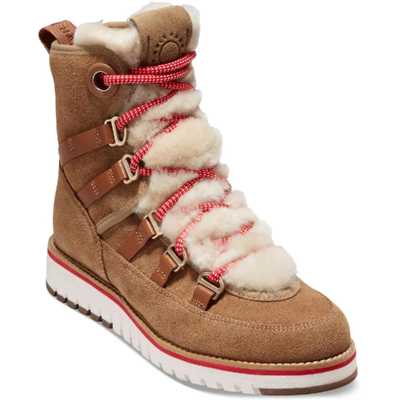 Ritzy boots for winter fetes -ZeroGrand Cole Haan Womens LUXE HIKER Leather Wool Lined Wedge Boots