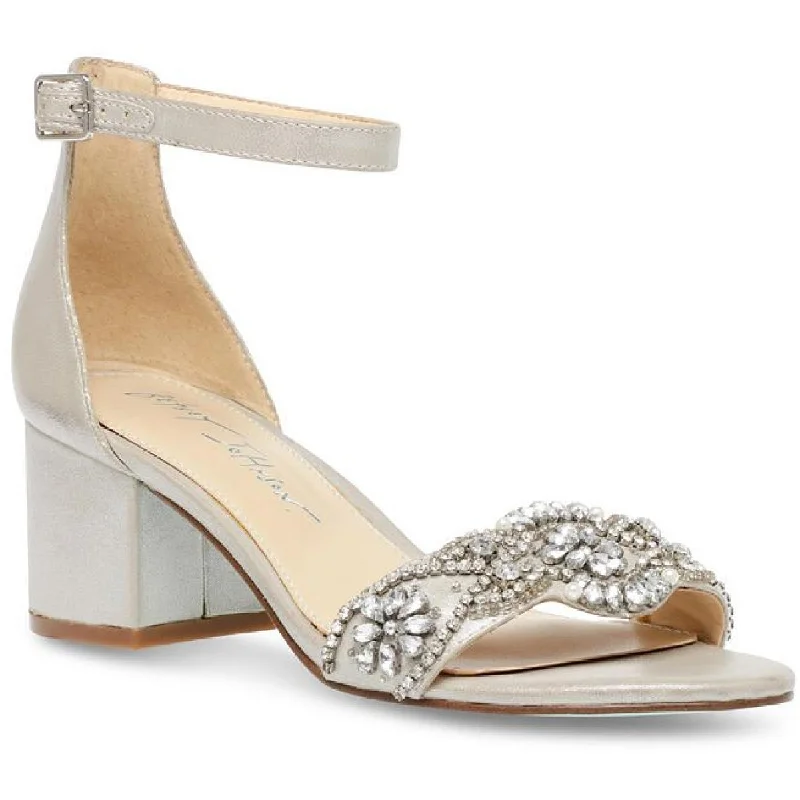 High heels with comfy heel linings -Betsey Johnson Womens Mel Rhinestone Block Heel Pumps