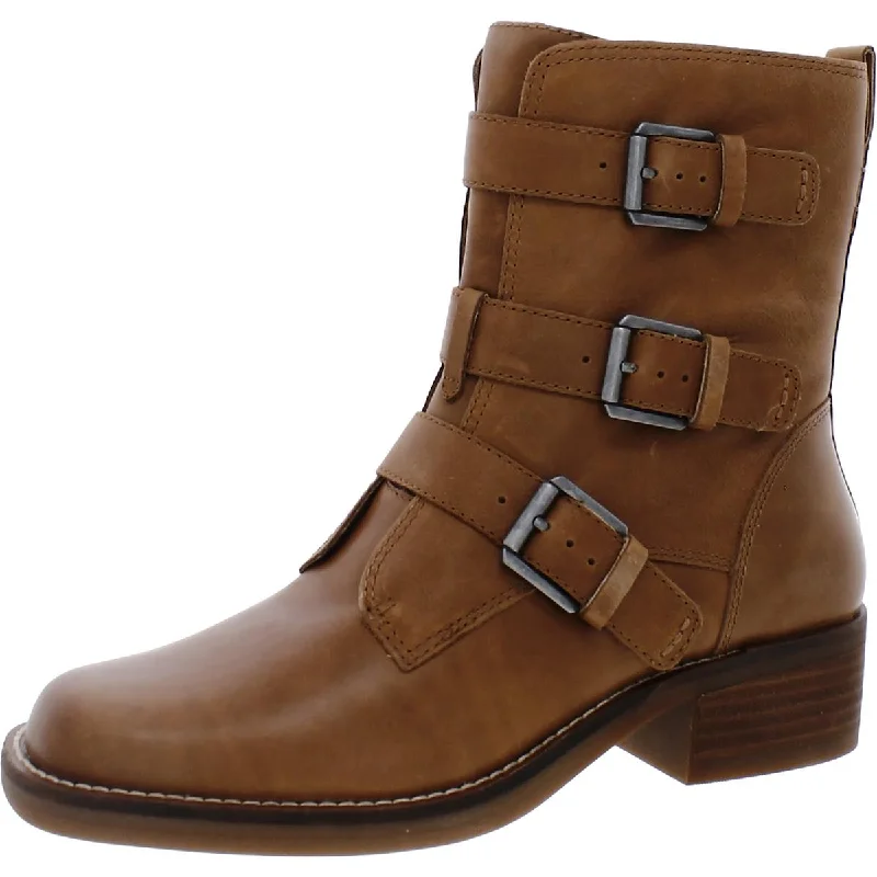 Boots with cold ridge hush -Lucky Brand Womens Katriny Leather Square Toe Mid-Calf Boots