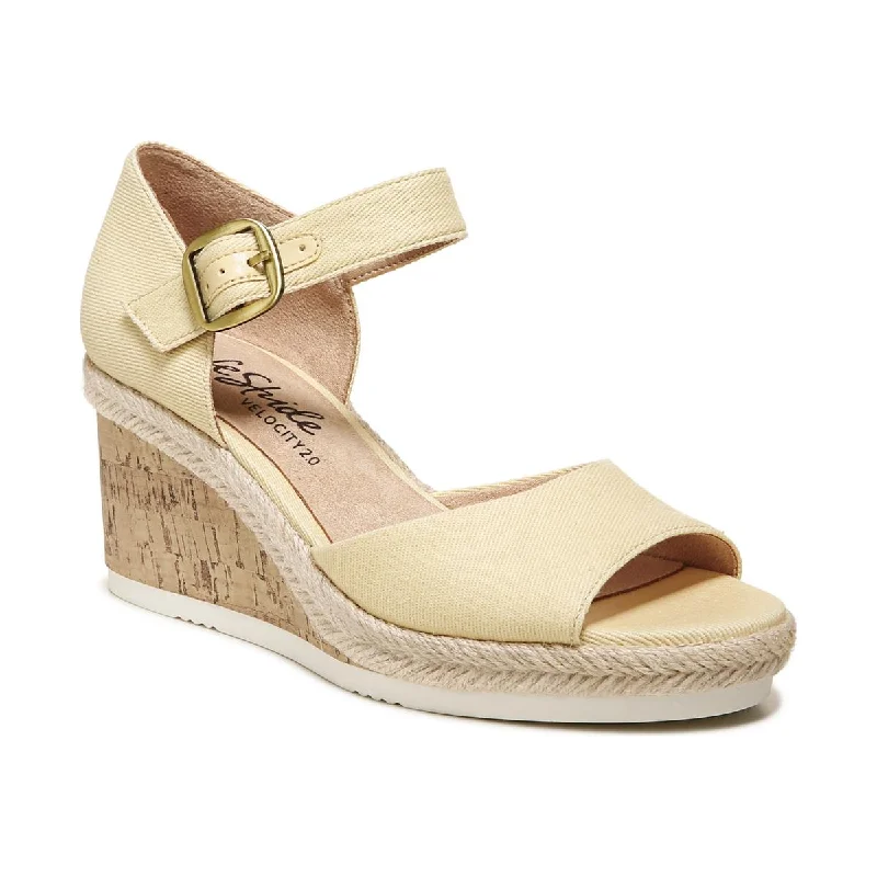 Cushioned sandals for soft coastal evenings-LifeStride Womens Go For It Buckle Wedge Heels