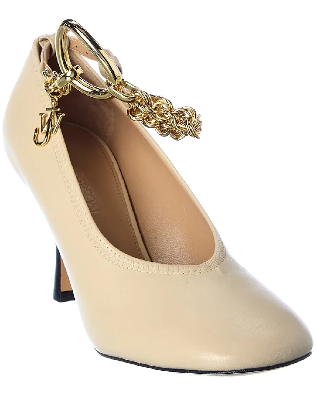 High heels for crisp patio dinners -JW Anderson Chain Leather Pump