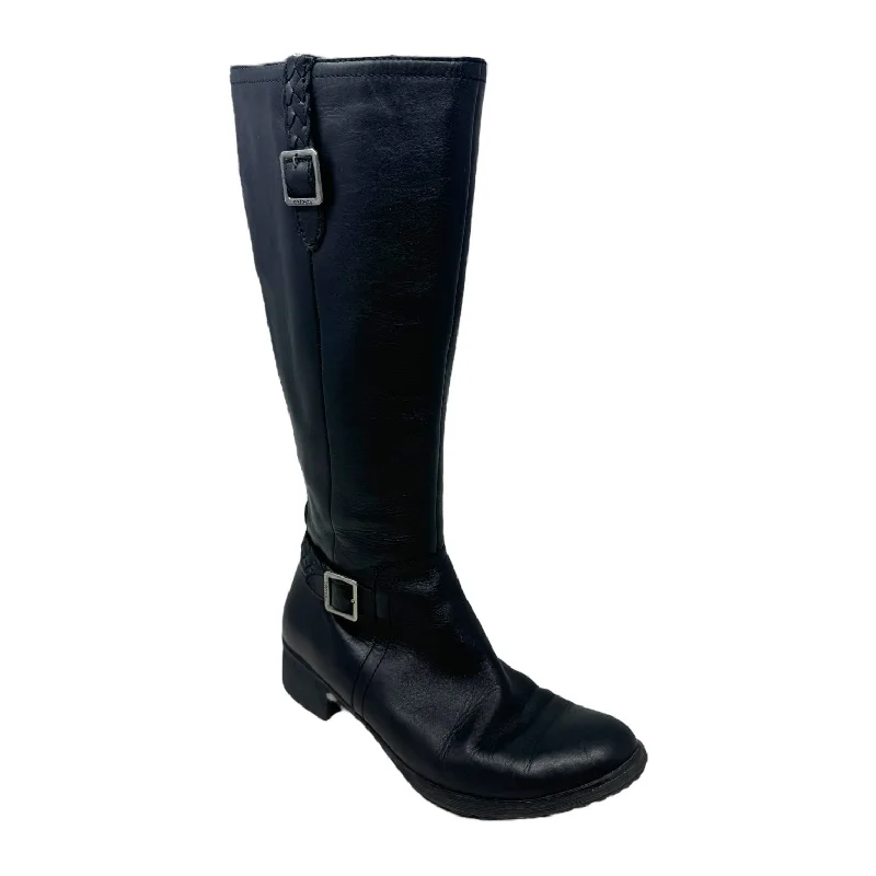 Flats for versatile winter use -Buckle Stretch Boots Knee Flats By Aetrex In Black, Size: 8.5