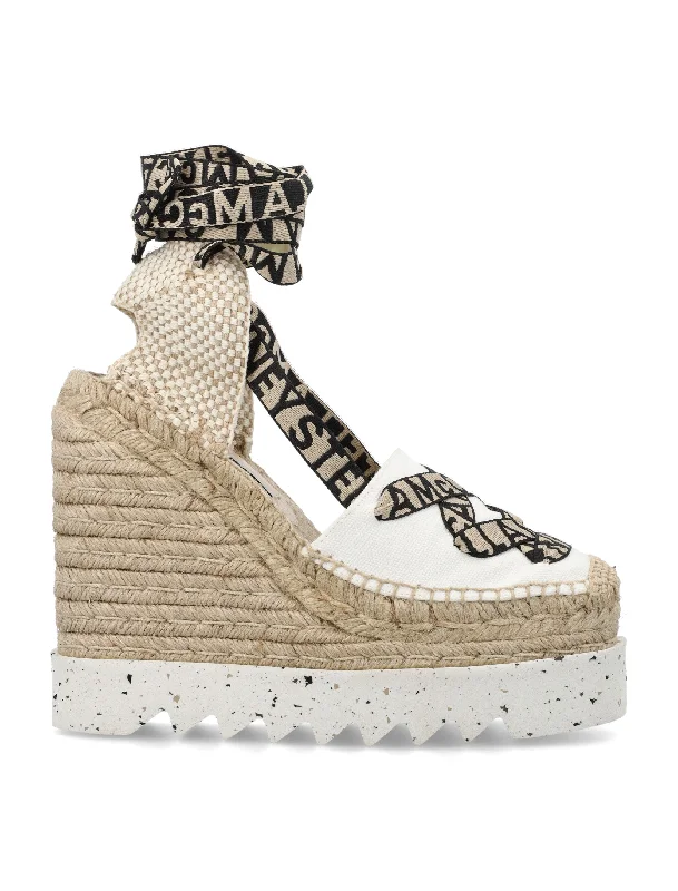 Athletic shoes for sports enthusiasts -STELLA MCCARTNEY Gaia Platform Espadrille Wedges 13 CM Heel