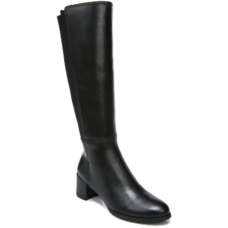 Boots with bright ridge piles -Naturalizer Womens Brent Leather Wide Calf Knee-High Boots