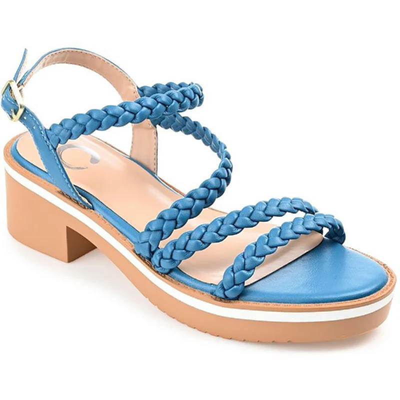 Comfortable sandals for hot coastal evenings-Journee Collection Womens TARALIE Leather Open Toe Block Heel