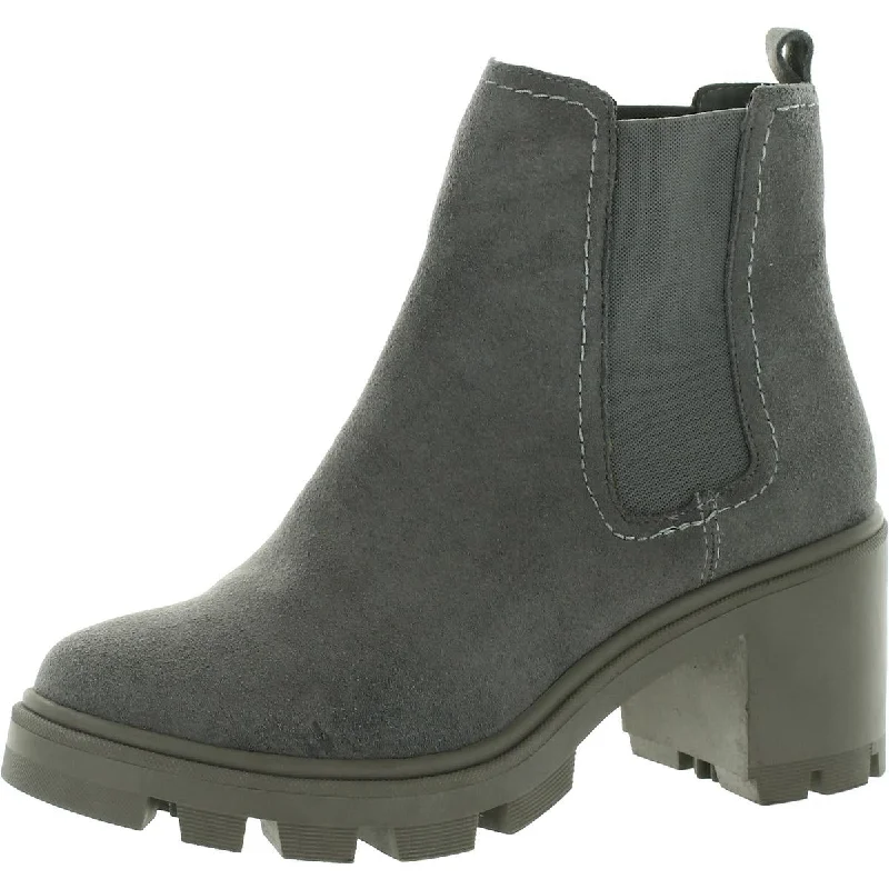 Cheap boots with ridge repose -Splendid Women's Melisa Suede Lug Sole Chunky Block Heeled Chelsea Boots