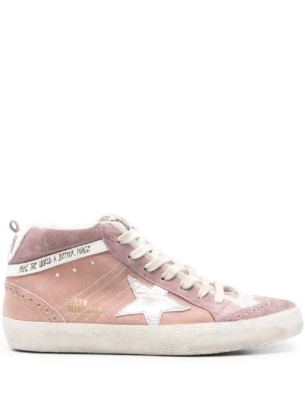 Athletic shoes with padded heels -GOLDEN GOOSE Twilight Mauve Mid Star Sneakers