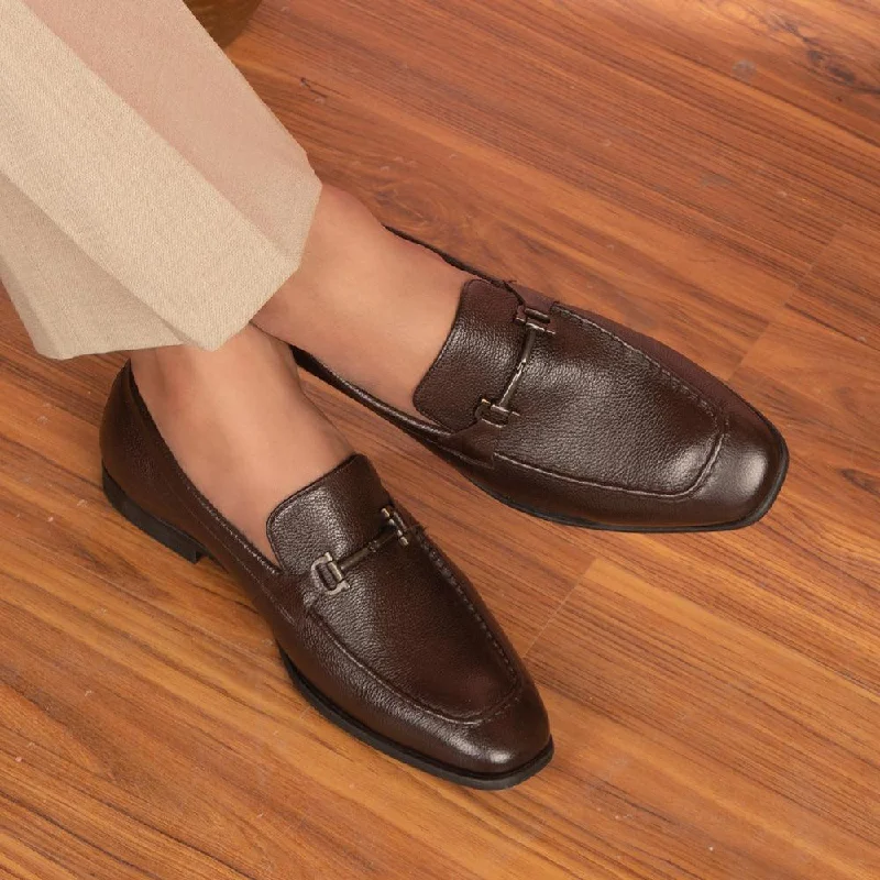 Durable loafers for busy evening comfort-The Tumac Brown Men's Leather Loafers Tresmode