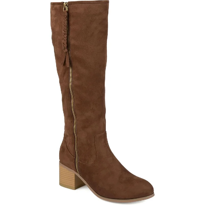 Boots with flex ridge calm -Journee Collection Womens Faux Suede Block Heel Knee-High Boots