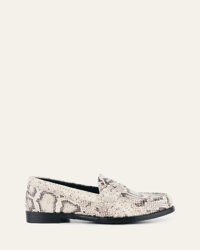 Durable loafers for regular evening use-TAIT LOAFERS NATURAL SNAKE PRINT LEATHER