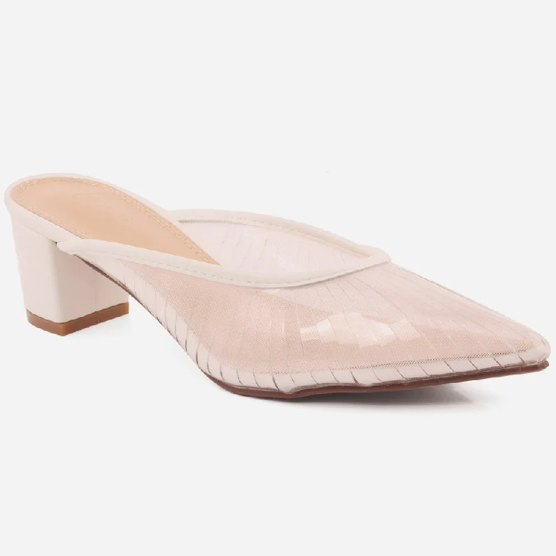 Hazel slippers for earthy tones -Women "CANDACE" Pointed toe Transparent Slippers