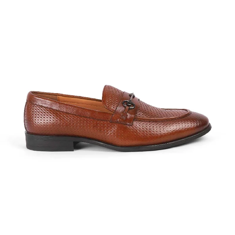 Affordable loafers for budget evening comfort-Tresmode Fetch Camel Men's Textured Leather Loafers