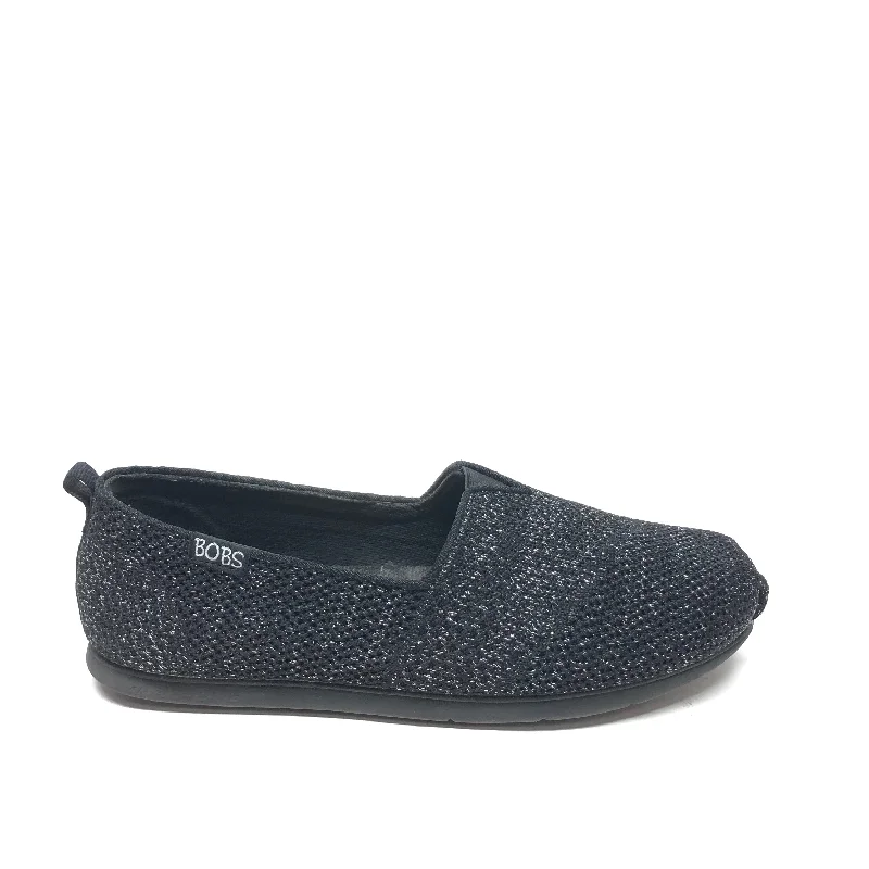 Flats for casual snowy meals -Shoes Flats By Bobs In Black & Silver, Size: 7