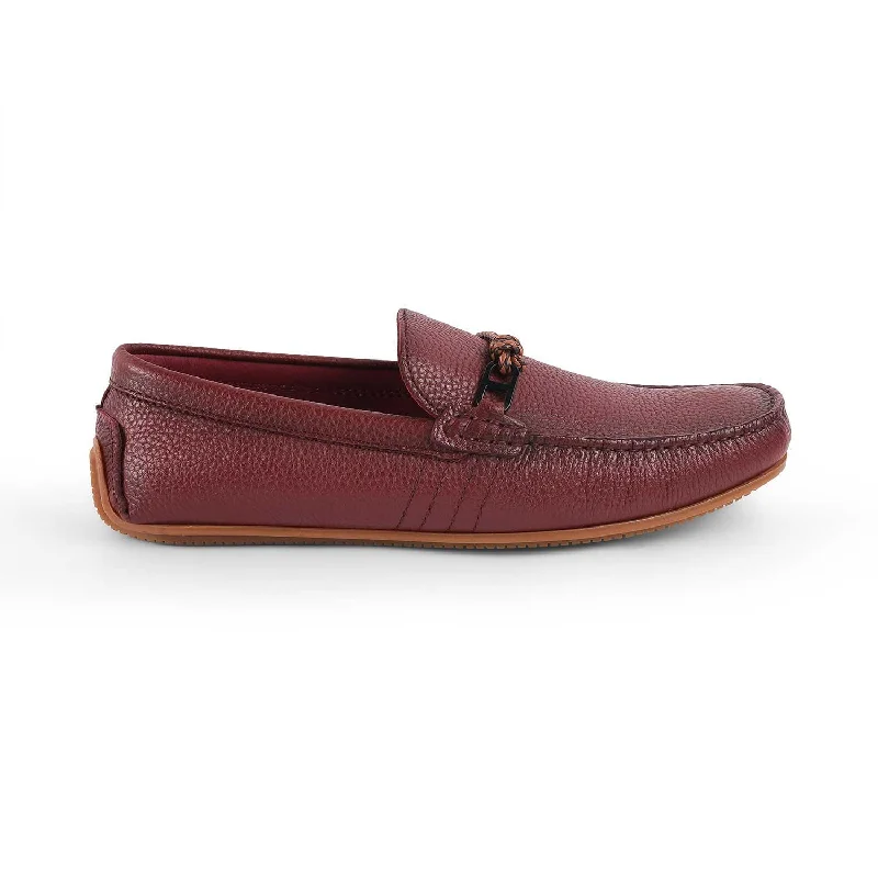 Durable loafers for busy night comfort-Tresmode Bristo Wine Men's Leather Driving Loafers